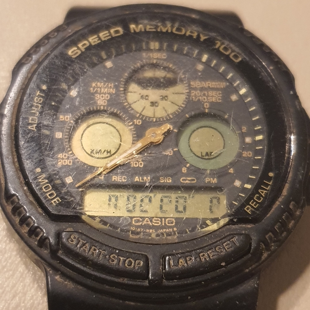 10/$20 Casio AW-20 Speed Memory Ani-Digital Alarm Chrono Men's Watch For Repair